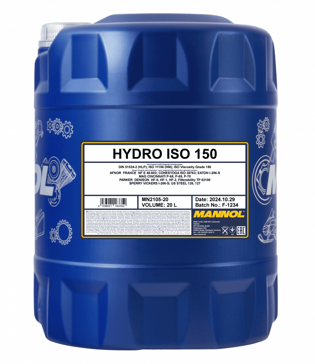 Олива гідравлічнa MANNOL Hydro ISO 150, 20л (MN2105-20)